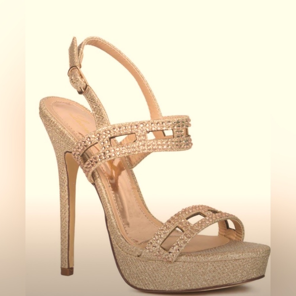 Lauren Lorraine Rose Gold Hillary Heels, NEW, Never Worn, Size 5.5 US